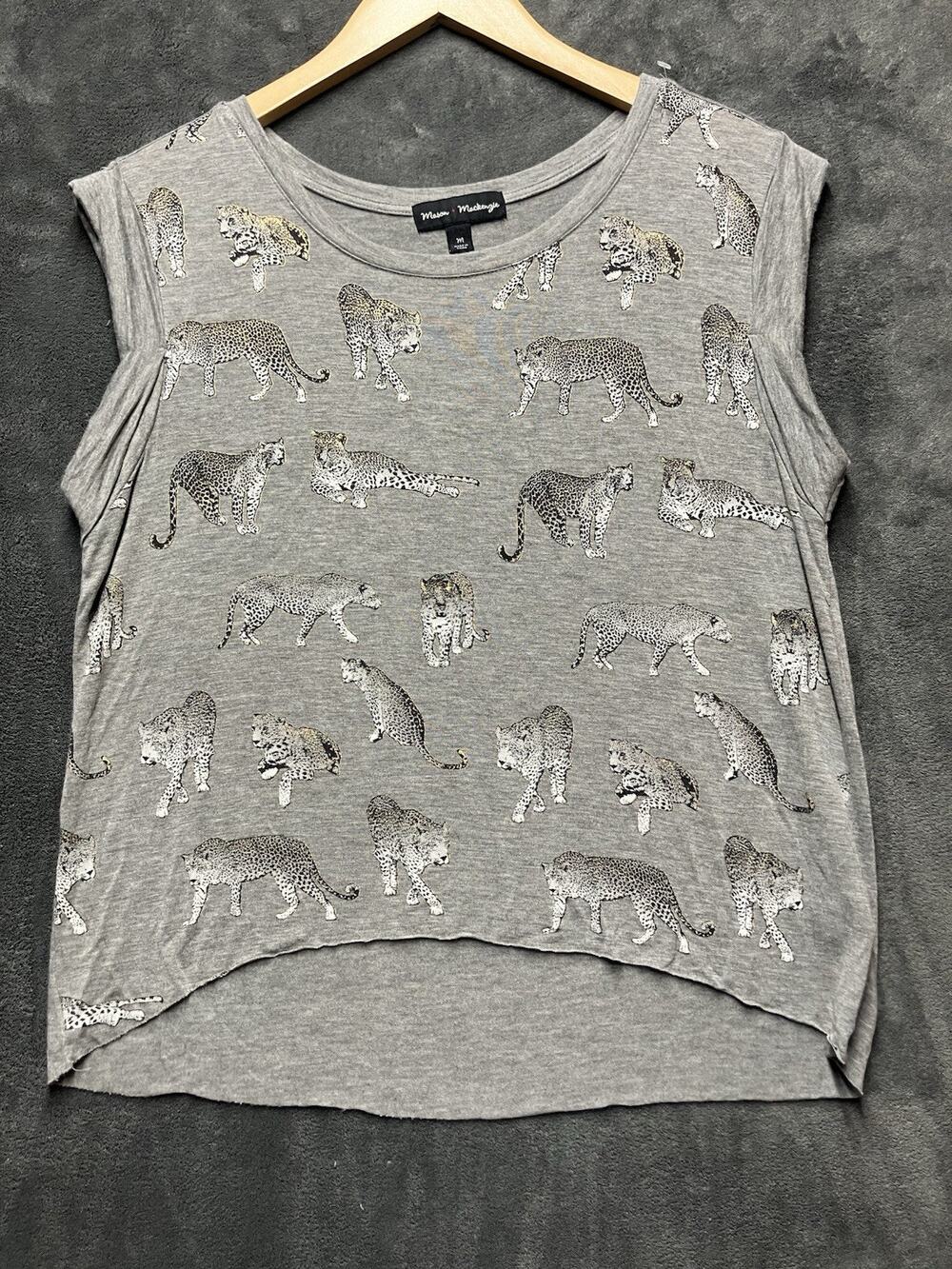 Safari Chic AOP Cheetah Muscle Tee Tank Top Woman’s Indie Sleaze Grunge Edgy M